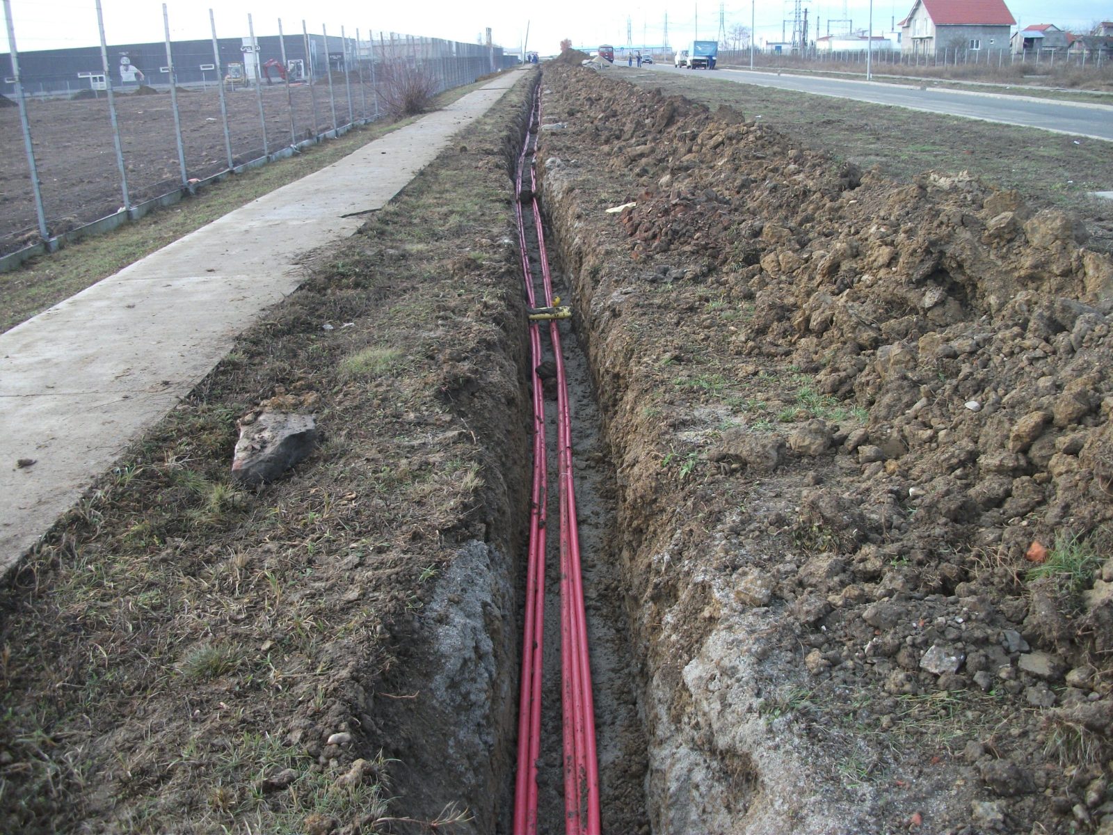 Pozare cablu subteran 20 kV în tranșee